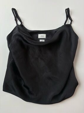 Wilfred Black Satin Cowl-Neck Camisole with Adjustable Straps